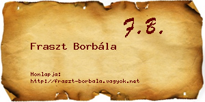 Fraszt Borbála névjegykártya